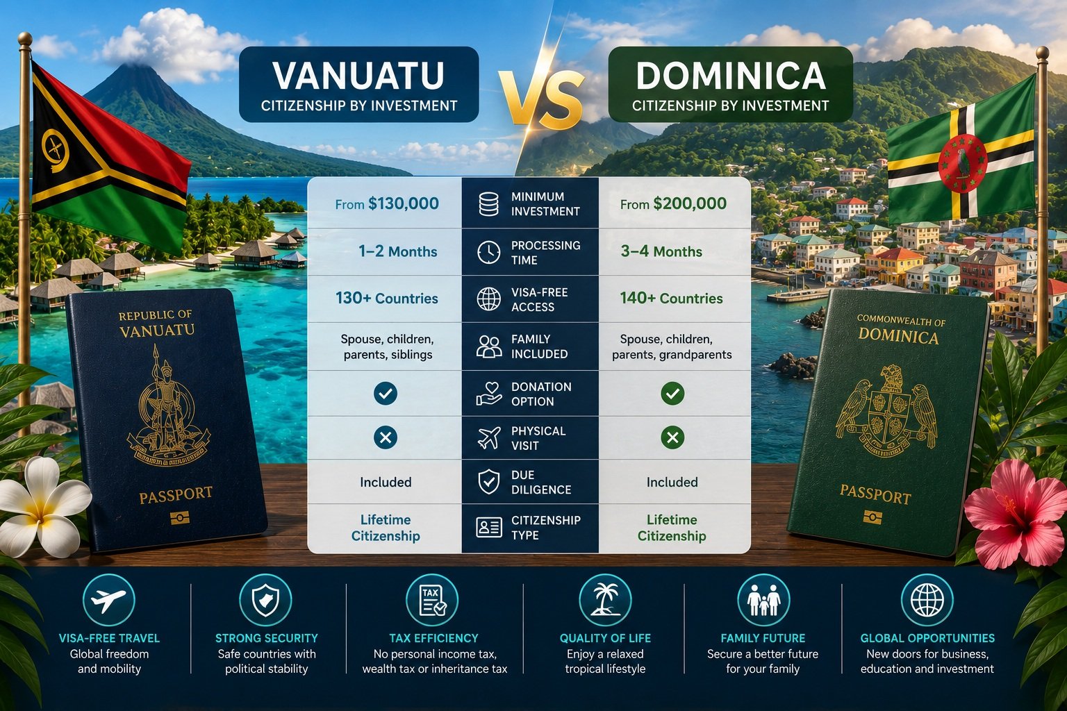 Vanuatu vs Dominica Citizenship: Which Second Passport Makes Sense in 2026?